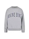 Anine Bing Grey Crew Neck Sweatshirt With Bold Lettering In Gray