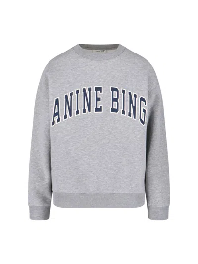 Anine Bing Spencer Crewneck Sweatshirt – Grey In Gray