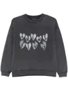 Anine Bing Spencer Sweatshirt Hearts In Washed Black In Black