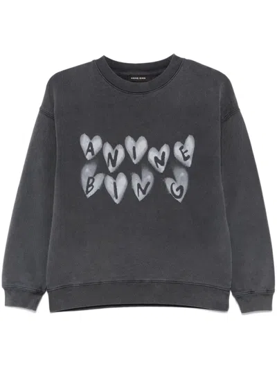 ANINE BING SPENCER HEARTS SWEATSHIRT