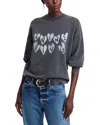 Anine Bing Spencer Sweatshirt Hearts In Washed Black In Washed Black