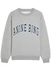 Anine Bing Grey Crew Neck Sweatshirt With Bold Lettering In Gray