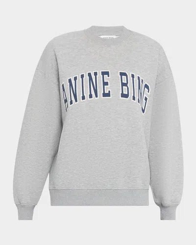 Anine Bing Spencer Logo Crewneck Sweatshirt In Gray