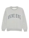 Anine Bing Grey Crew Neck Sweatshirt With Bold Lettering In Gray