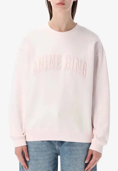 Anine Bing Spencer Logo Sweatshirt In Pink