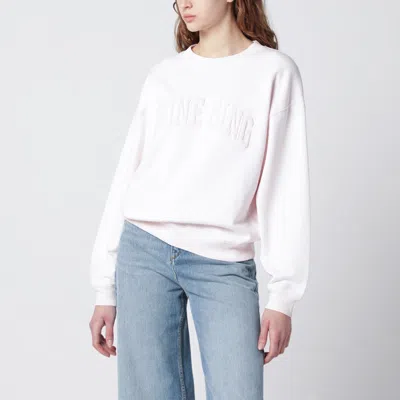 Anine Bing Spencer Pink Mã©lange Cotton Sweatshirt Women In White