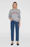 Anine Bing Spencer Sweatshirt In Medium Heather Grey In Gray