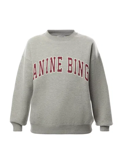 Anine Bing Spencer Sweatshirt  - Medium Heather Grey In Grey Melange, Cotton