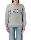 Anine Bing Spencer Printed Cotton-blend Jersey Sweatshirt In Gray