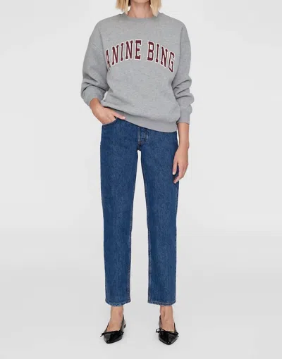 Anine Bing Spencer Sweatshirt In Medium Heather Grey