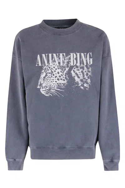 Anine Bing Spencer Sweatshirt Leopard In Blue