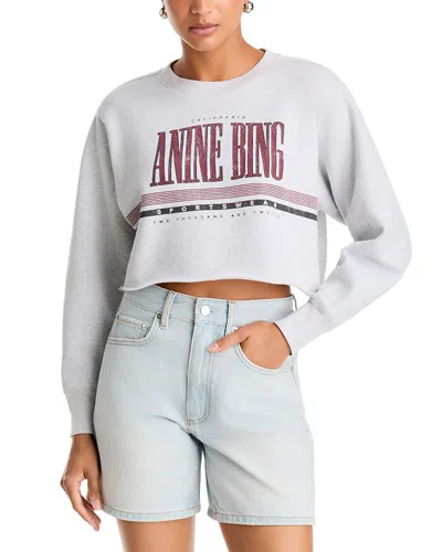 Anine Bing Sporty Cropped Sweatshirt In Gray