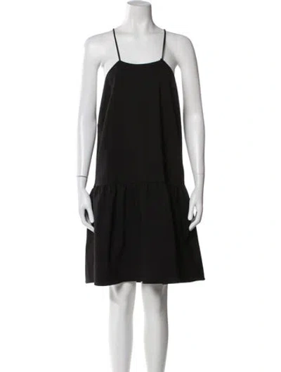 Pre-owned Anine Bing Square Neckline Knee-length Dress In Black