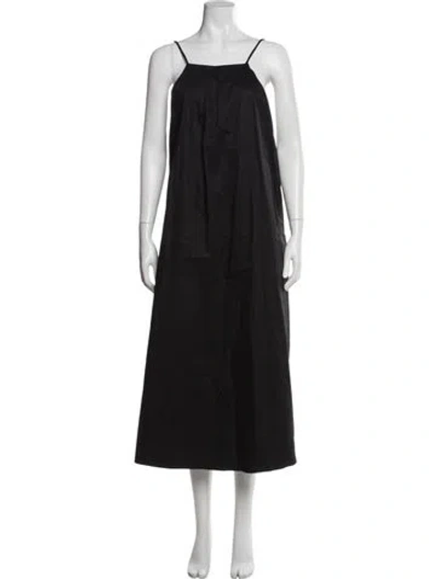 Pre-owned Anine Bing Square Neckline Long Dress In Black