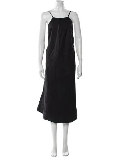 Pre-owned Anine Bing Square Neckline Long Dress In Black