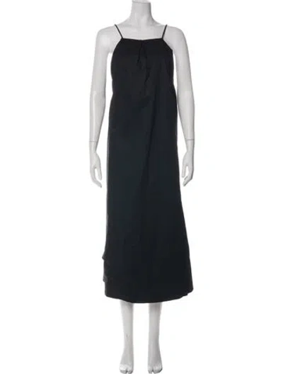 Pre-owned Anine Bing Square Neckline Long Dress In Black