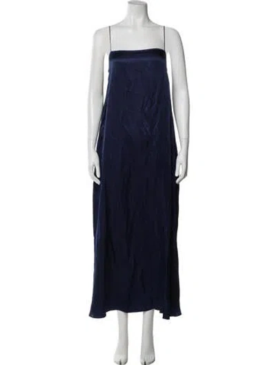 Pre-owned Anine Bing Square Neckline Long Dress In Blue