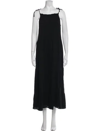 Pre-owned Anine Bing Square Neckline Long Dress In Blue