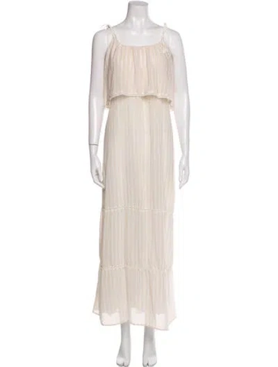 Pre-owned Anine Bing Square Neckline Long Dress In Neutral