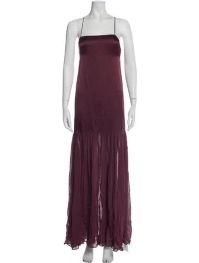 Pre-owned Anine Bing Square Neckline Long Dress W/ Tags In Burgundy