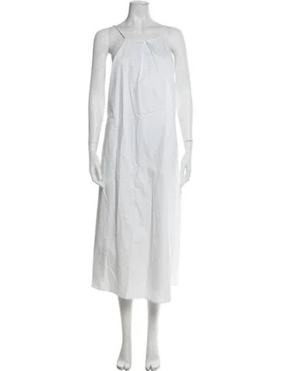 Pre-owned Anine Bing Square Neckline Long Dress In White