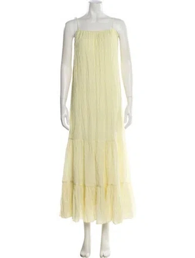 Pre-owned Anine Bing Square Neckline Long Dress In Yellow