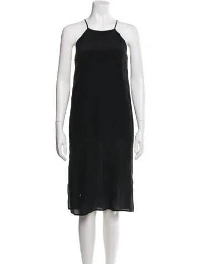 Pre-owned Anine Bing Square Neckline Midi Length Dress In Black