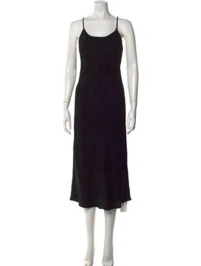 Pre-owned Anine Bing Square Neckline Midi Length Dress In Black