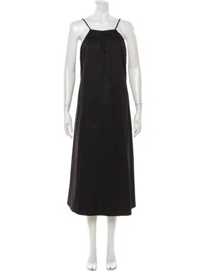 Pre-owned Anine Bing Square Neckline Midi Length Dress In Black