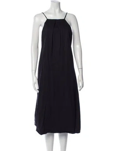 Pre-owned Anine Bing Square Neckline Midi Length Dress In Blue