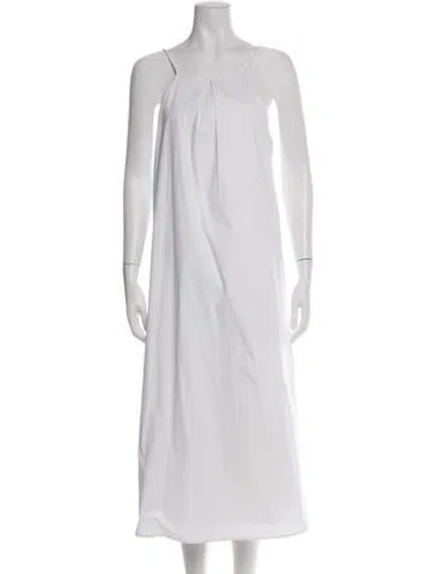 Pre-owned Anine Bing Square Neckline Midi Length Dress In Green