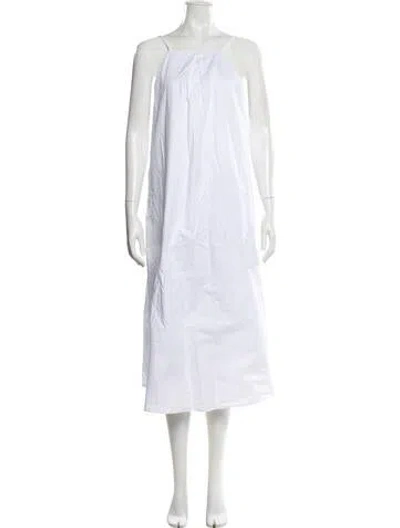 Pre-owned Anine Bing Square Neckline Midi Length Dress W/ Tags In White