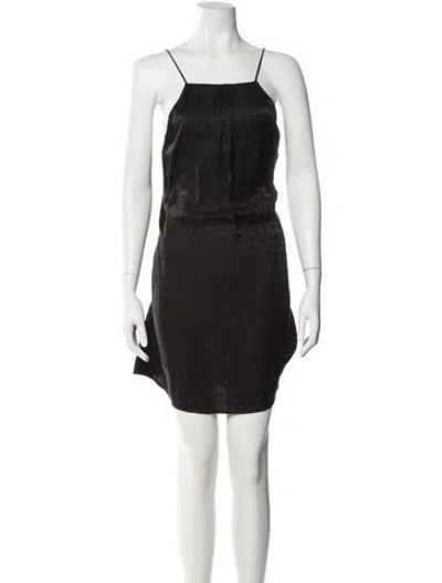 Pre-owned Anine Bing Square Neckline Mini Dress In Black