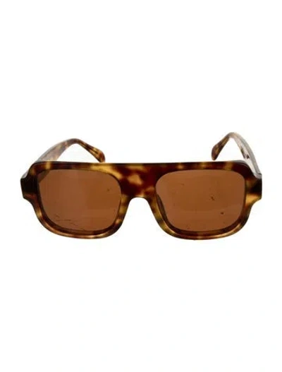 Pre-owned Anine Bing Square Tinted Sunglasses In Brown