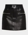 Anine Bing Steel Mini Skirt In Black