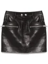 Anine Bing Steel Mini Skirt In Black