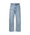 Anine Bing Gavin Blue Reservoir High Waist Distressed Nonstretch Ankle Jeans In Blue