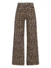 Anine Bing High Waist Animal Print Wide Leg Trousers In Animal Print