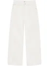 Anine Bing Womens Ecru Manon Wide-leg Mid-rise Denim Jeans In White