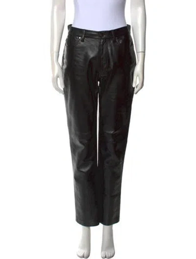 Pre-owned Anine Bing Straight Leg Pants In Black