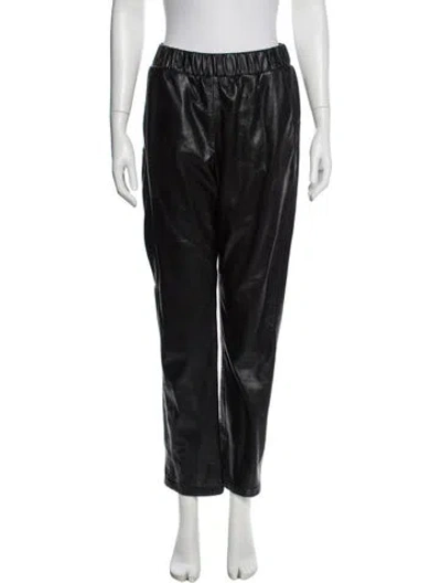 Pre-owned Anine Bing Straight Leg Pants In Black