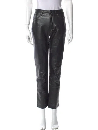 Pre-owned Anine Bing Straight Leg Pants In Black
