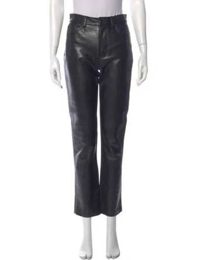 Pre-owned Anine Bing Straight Leg Pants In Black