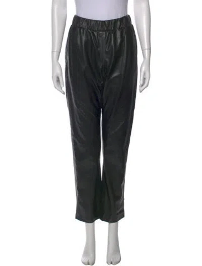 Pre-owned Anine Bing Straight Leg Pants In Black