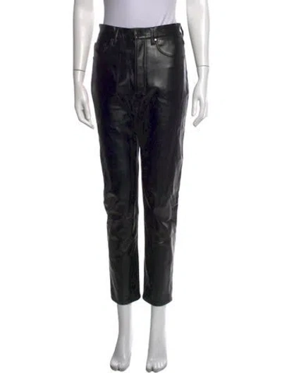 Pre-owned Anine Bing Straight Leg Pants In Black