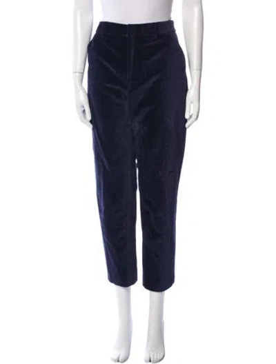 Pre-owned Anine Bing Straight Leg Pants In Blue