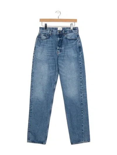 Pre-owned Anine Bing Straight Leg Pants In Blue