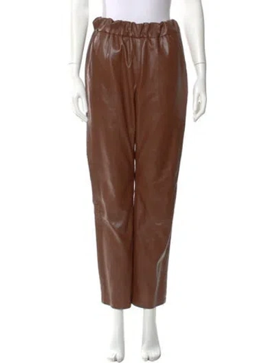 Pre-owned Anine Bing Straight Leg Pants In Brown