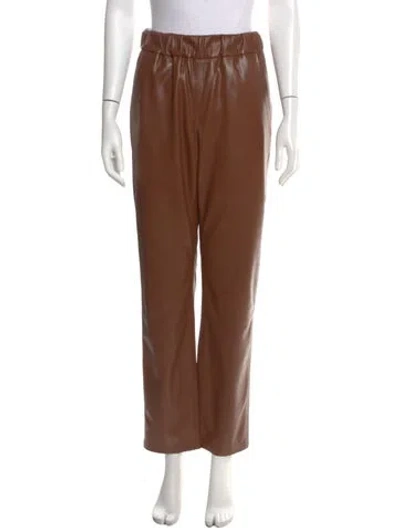 Pre-owned Anine Bing Straight Leg Pants In Brown