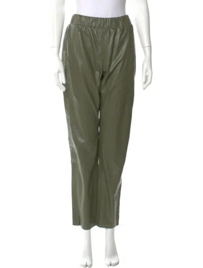 Pre-owned Anine Bing Straight Leg Pants In Green
